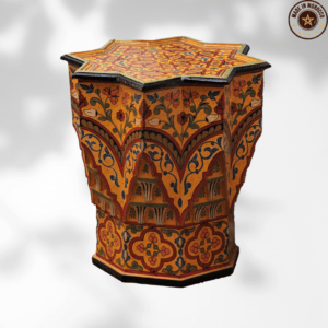 Moroccan Muqarnas Table, Painted 