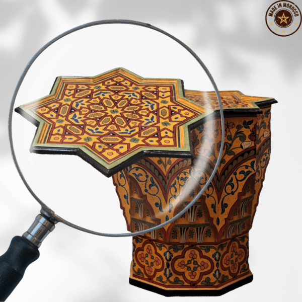 Moroccan Muqarnas Table, Painted Moroccan Muqarnas Table, Painted