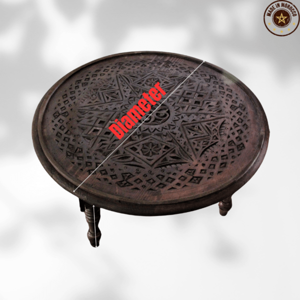 Moroccan Carved Mida Table With Legs/ Amazigh Style. 6 Hand Carved Berber Coffee Table Moroccan Carved Mida Table With Legs/ Amazigh Style.
