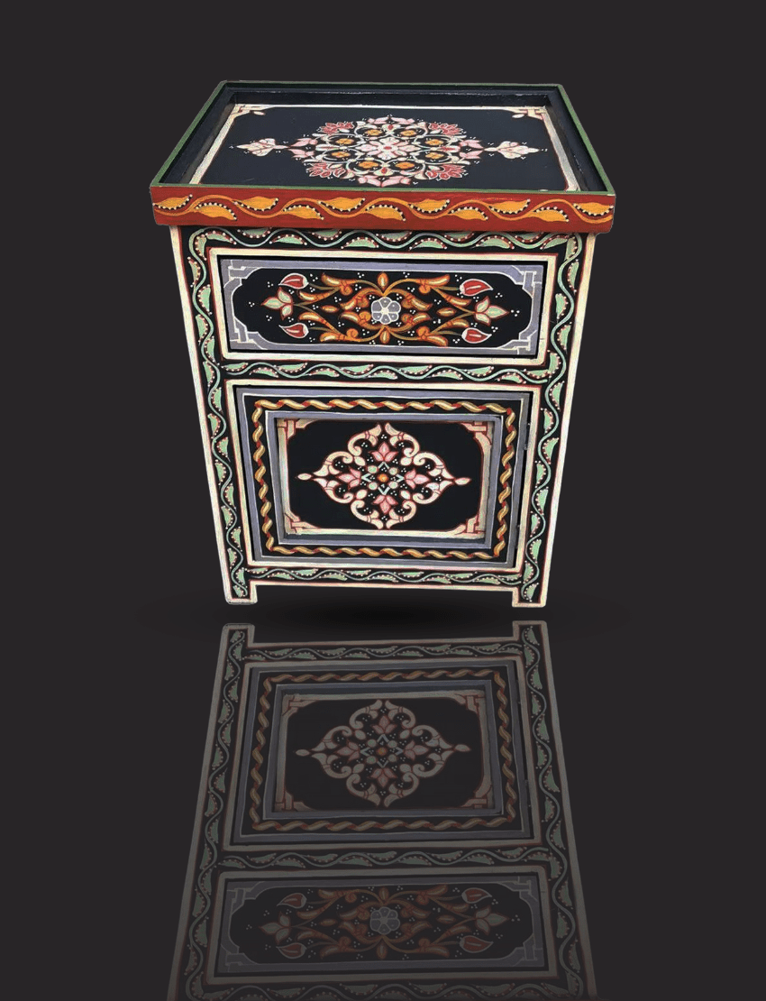 Set of 2 Moroccan Painted Nightstand Table/ 5 Flavor Variants/ Andalusian Style. 23 nightstand set of 2 Mashrabiya Nightstand Table