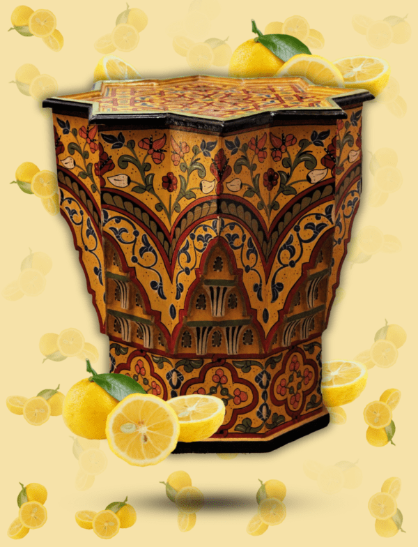 Moroccan Muqarnas Table, Painted Moroccan Muqarnas Table, Painted