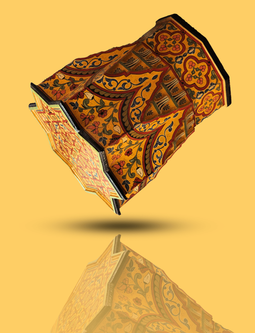 Moroccan Muqarnas Table, Painted Bring warmth and charm with a yellow coffee table. Handcrafted for color lovers.