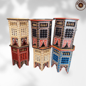 14 Flavor Variants Painted Moroccan Table With Mashrabiya/ Geometric Lining/ Floral Motif/ Andalusian Style.