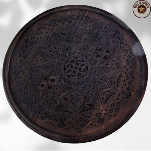 Moroccan Carved Mida Table With Legs/ Amazigh Style. 5 Hand Carved Berber Coffee Table Moroccan Carved Mida Table With Legs/ Amazigh Style.