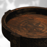 Psychedelic Furniture: How To Improve Your Psychedelic Spiritual Experience Through Moroccan Handmade Furniture 75 psychedelic furniture Low Moroccan Carved Mida Table/ Amazigh Style.