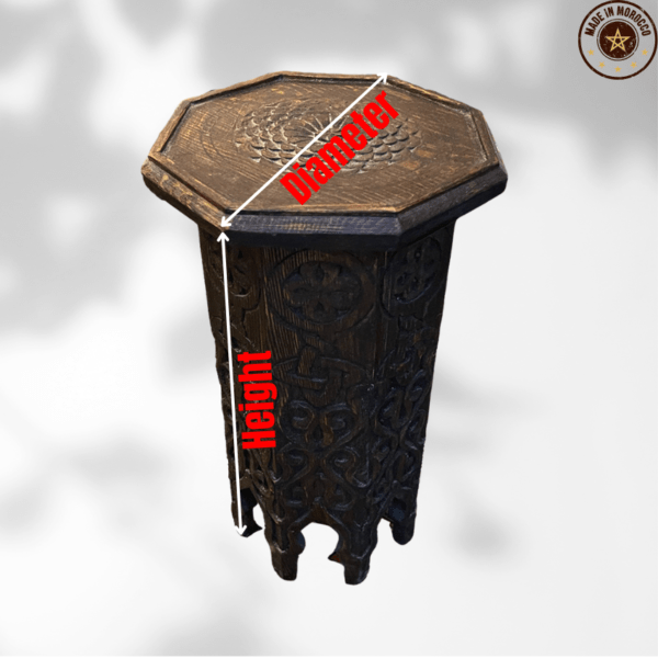 Octagonal Moroccan Carved Table/ Andalusian Style 3 Moroccan Hand carved side table Octagonal Moroccan Carved Table/ Andalusian Style