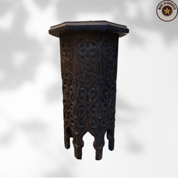 Octagonal Moroccan Carved Table/ Andalusian Style 4 Moroccan Hand carved side table Octagonal Moroccan Carved Table/ Andalusian Style