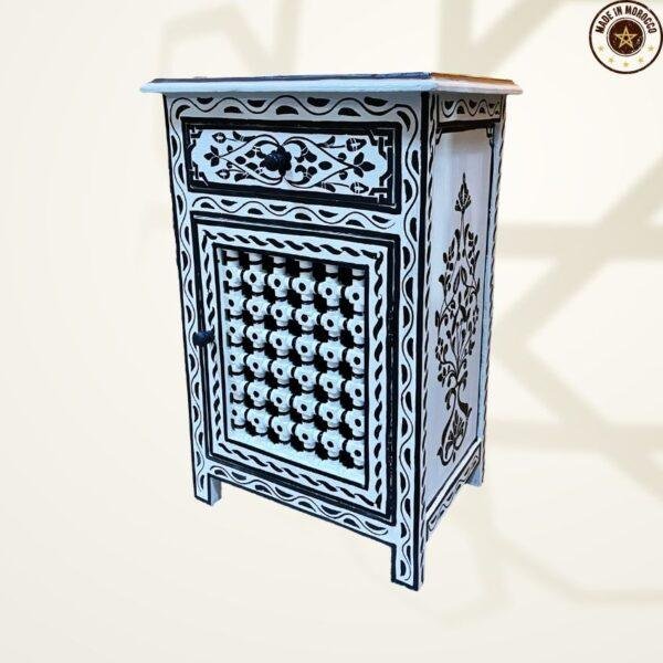 Set of 2 Moroccan Painted Nightstand Table With Mashrabiya / 3 Flavor Variants/ Andalusian Style. 2 bedside table set of 2 Set of 2 Moroccan Painted Nightstand Table With Mashrabiya / 3 Flavor Variants/ Andalusian Style.