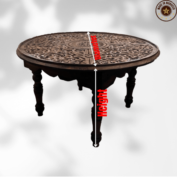 Moroccan Carved Table /Floral motif/ Andalusian style. 5 hand carved round coffee table Moroccan Carved Table /Floral motif/ Andalusian style.