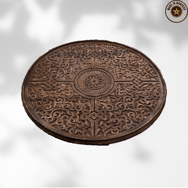Moroccan Carved Table /Floral motif/ Andalusian style. 6 hand carved round coffee table Moroccan Carved Table /Floral motif/ Andalusian style.