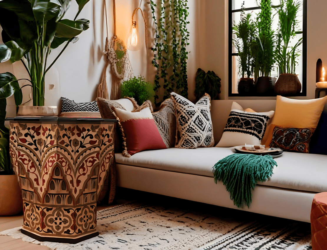 Moroccan Muqarnas Table, Painted 68
