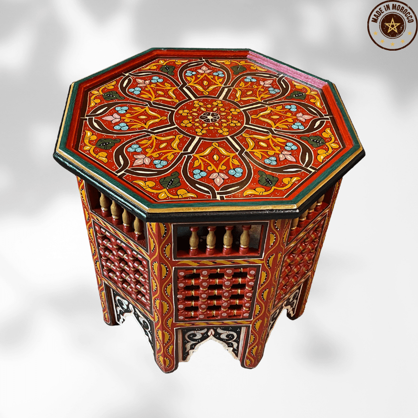 7 Moroccan Coffee Table Styles That Instantly Elevate Any Room 2 Moroccan Coffee Table Styles Hand-carved Moroccan coffee table with mashrabiya details
