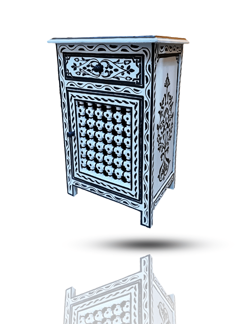 Moroccan Painted Handcrafted Moroccan nightstand