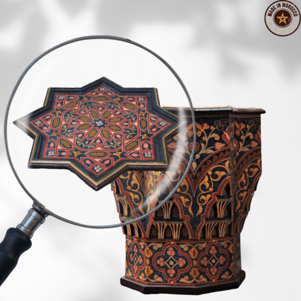Moroccan Muqarnas Table, Painted Moroccan Muqarnas Table, Painted