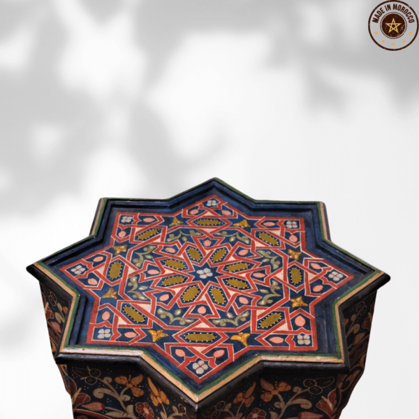 Moroccan Muqarnas Table, Painted Moroccan Muqarnas Table, Painted
