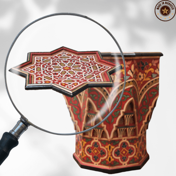 Moroccan Muqarnas Table, Painted Moroccan Muqarnas Table, Painted