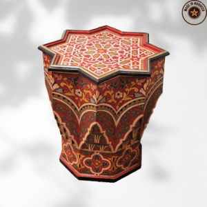 Moroccan Muqarnas Table, Painted 