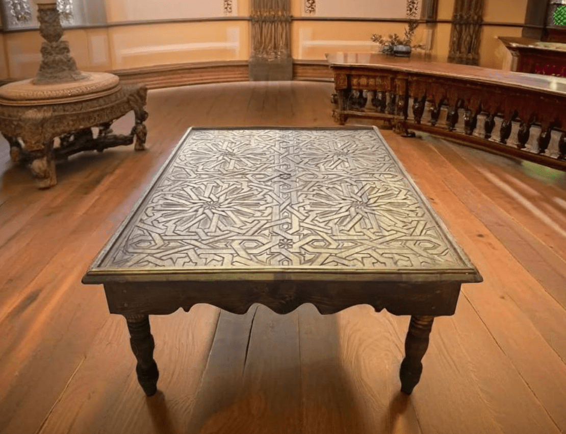 Moroccan Hand Carved Dinning Table/ Geometric Lining design / Andalusian style 10 carved dinning table The best Moroccan hand Carved dinning table