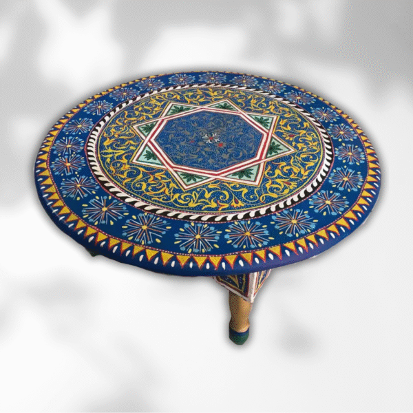 3 Flavor Variants Moroccan Painted Basse Table/ Andalusian Style. 5 round basse table 3 Flavor Variants Moroccan Painted Basse Table/ Andalusian Style.