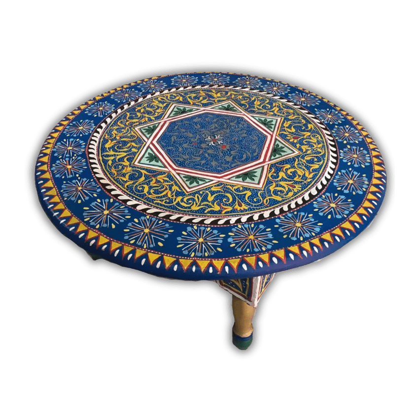 3 Flavor Variants Moroccan Painted Basse Table/ Andalusian Style. 18 round basse table 11