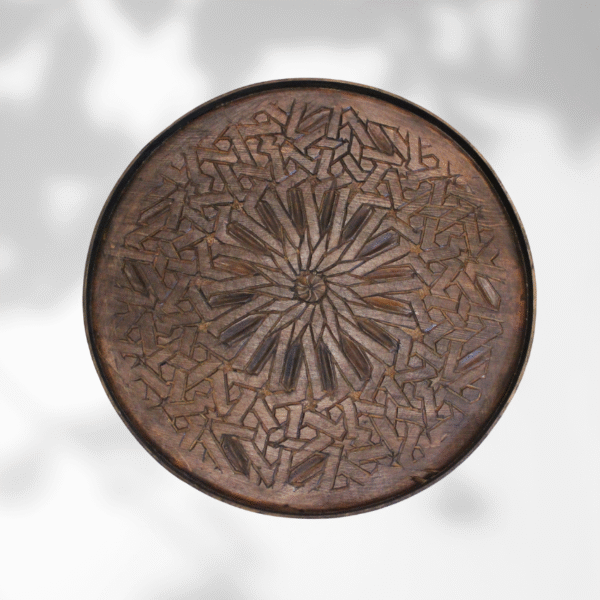 Moroccan Carved Mida Table With Legs/ Amazigh- Andalusian Style/ Geometric Lining. 8 moroccan tea table Moroccan Carved Mida Table With Legs/ Amazigh- Andalusian Style/ Geometric Lining.