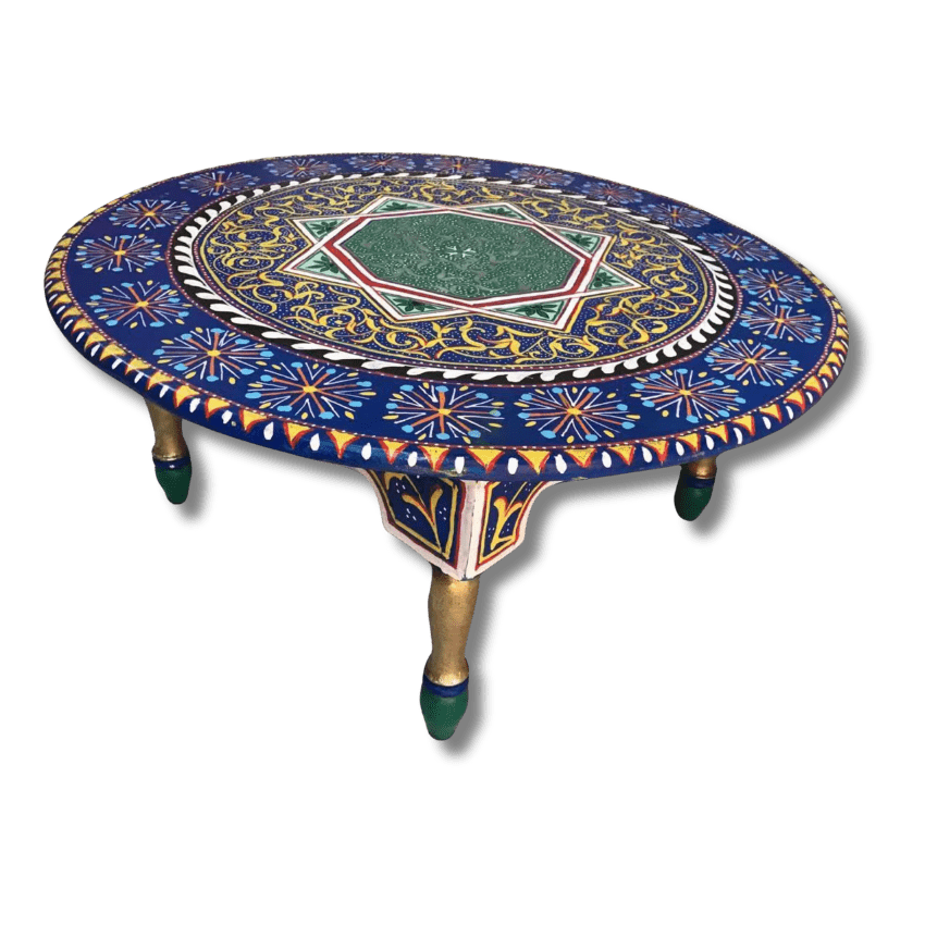3 Flavor Variants Moroccan Painted Basse Table/ Andalusian Style. 17 round basse table The Best Moroccan Painted Table Basse -