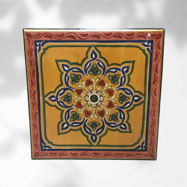 Orange Moroccan Wood Square Coffee Table / Andalusian Style. 11 square coffee table Orange Moroccan Wood Square Coffee Table / Andalusian Style.