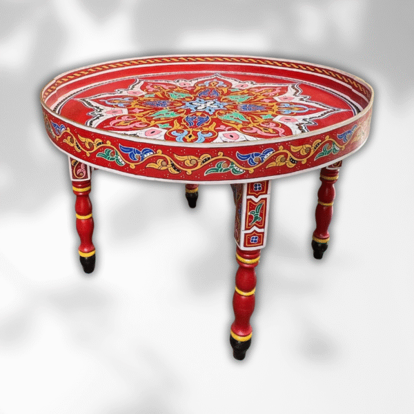 Mandala Table/ Moroccan Painted Mida Table With Rim and Legs/ Andalusian style. 5 Mandala Table Mandala Table/ Moroccan Painted Mida Table With Rim and Legs/ Andalusian style.