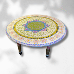 Moroccan Table Basse Painted White / Andalusian Style.