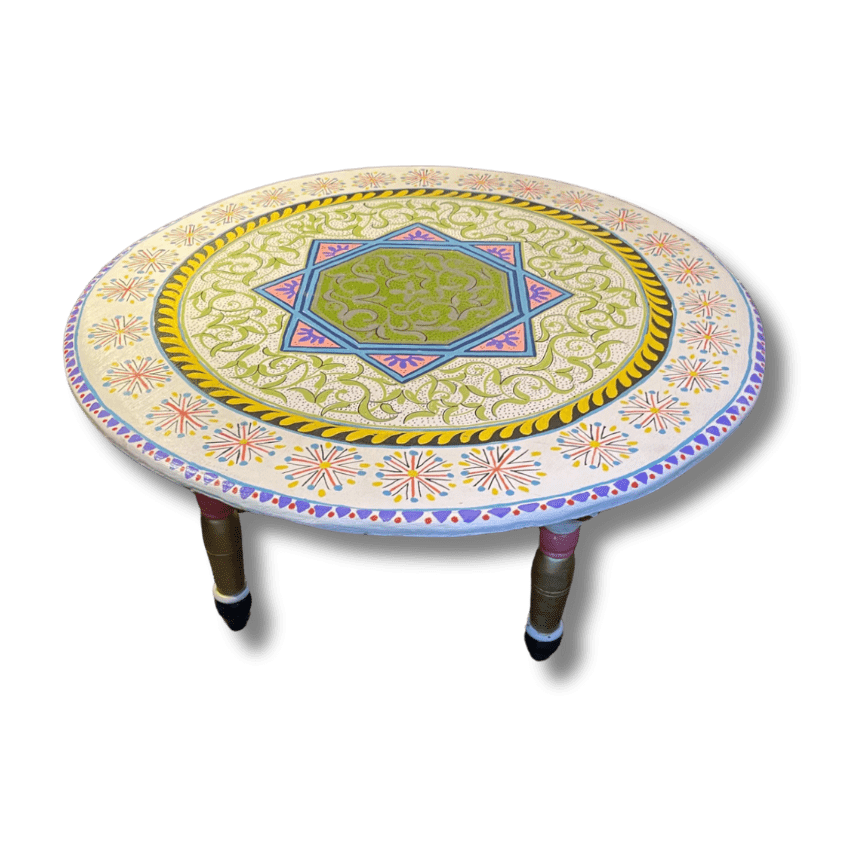 3 Flavor Variants Moroccan Painted Basse Table/ Andalusian Style. 20 round basse table The Best Moroccan Round Basse Table