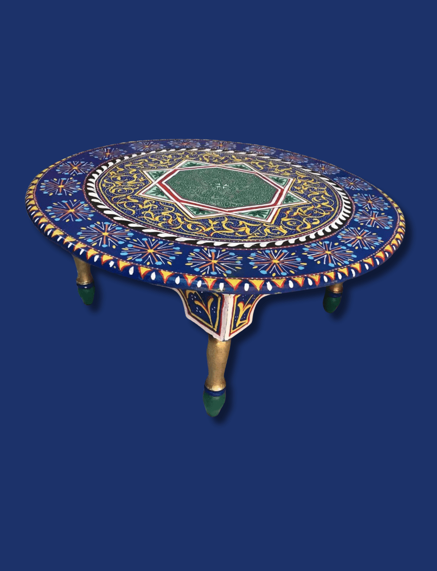 3 Flavor Variants Moroccan Painted Basse Table/ Andalusian Style. 14 round basse table The Best Moroccan Painted Table Basse -