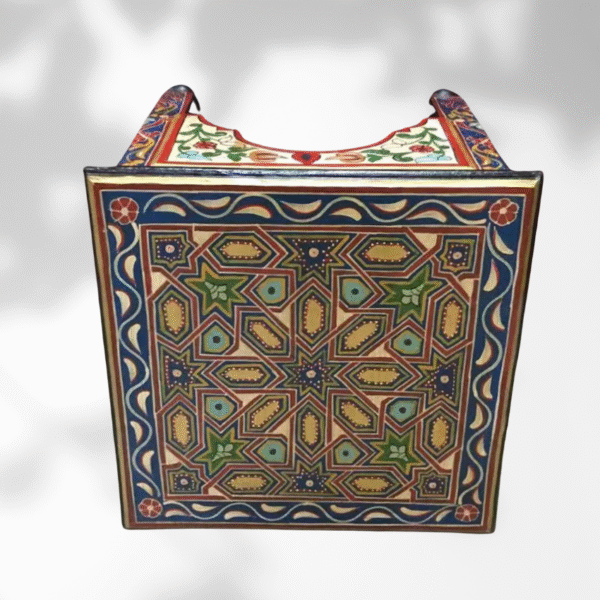 Blue Moroccan Wood Square Coffee Table / Andalusian Style. 3 Wood square coffee table Blue Moroccan Wood Square Coffee Table / Andalusian Style.