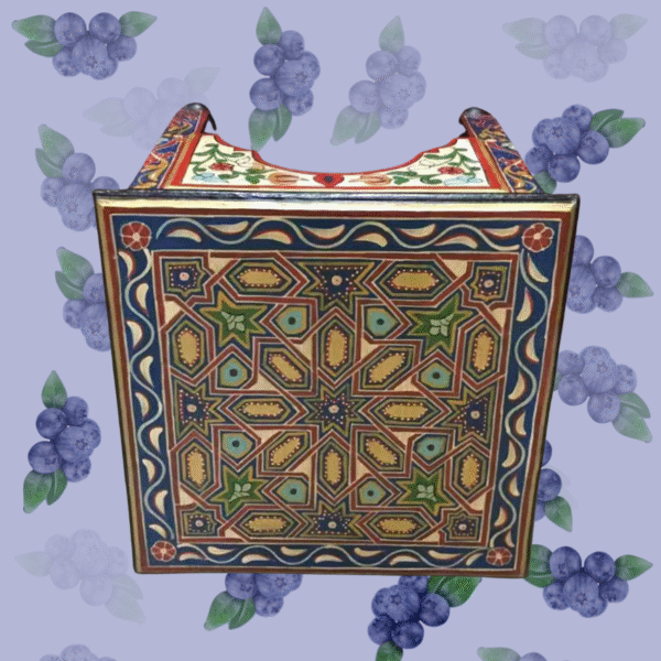 Blue Moroccan Wood Square Coffee Table / Andalusian Style. 2 Wood square coffee table Blue Moroccan Wood Square Coffee Table / Andalusian Style.