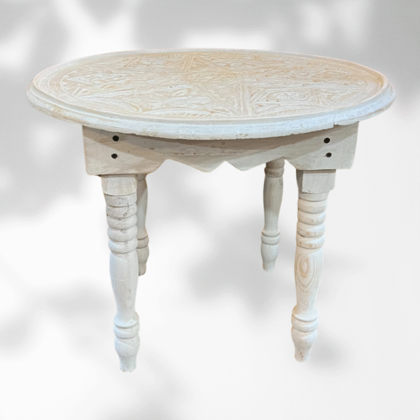 15 Stunning Moroccan Home Decor Ideas to Transform Your Space in 2026 7 White Round Moroccan Carved Coffee Table/ Mida Table With Legs/ Amazigh Style.
