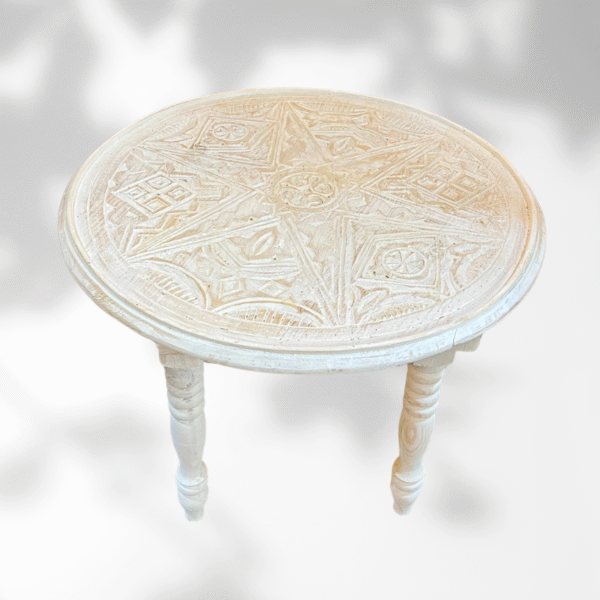 15 Stunning Moroccan Home Decor Ideas to Transform Your Space in 2026 8 White Round Moroccan Carved Coffee Table/ Mida Table With Legs/ Amazigh Style.