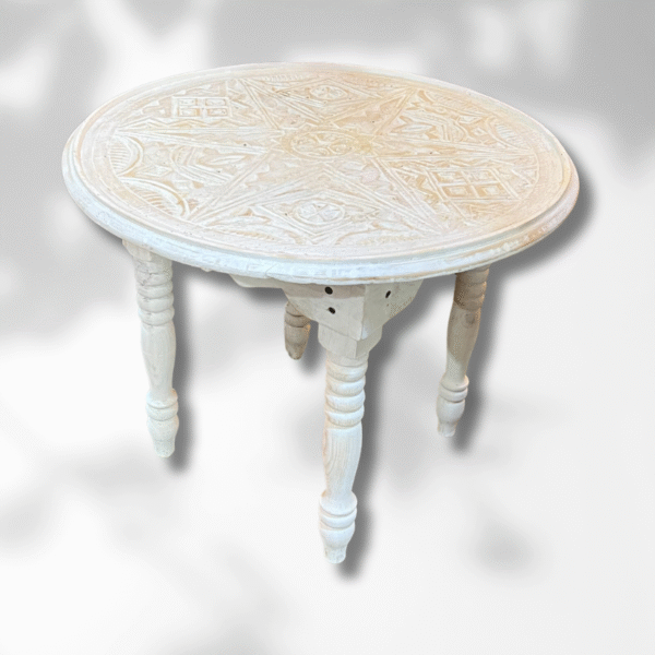 15 Stunning Moroccan Home Decor Ideas to Transform Your Space in 2026 5 White Round Moroccan Carved Coffee Table/ Mida Table With Legs/ Amazigh Style.