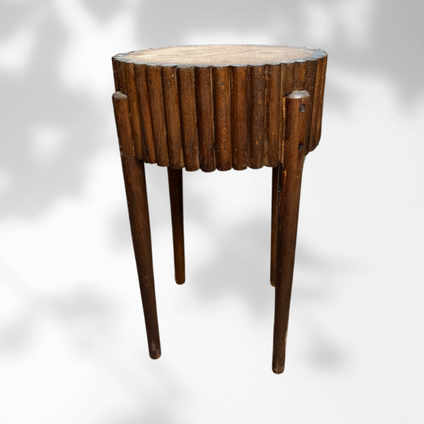 Brown Moroccan Round Fluted Coffee Table With Secret Drawer 7 fluted coffee table Brown Moroccan Round Fluted Coffee Table With Secret Drawer