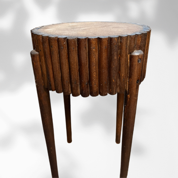 Brown Moroccan Round Fluted Coffee Table With Secret Drawer 4 fluted coffee table Brown Moroccan Round Fluted Coffee Table With Secret Drawer