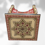 Beige Moroccan Wood Square Coffee Table / Andalusian Style.