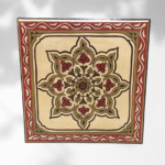 Beige Moroccan Wood Square Coffee Table / Andalusian Style.