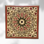 Beige Moroccan Wood Square Coffee Table / Andalusian Style.