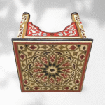 Beige Moroccan Wood Square Coffee Table / Andalusian Style.