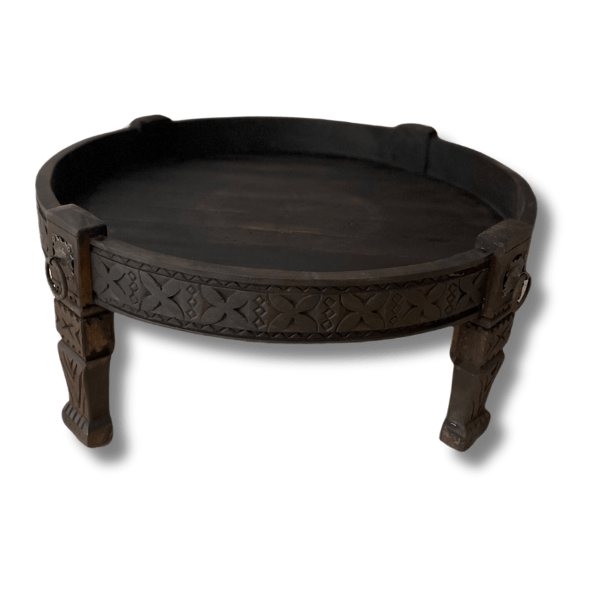 Solid Wood Round Coffee Table / Dark Brown / Amazigh Style. 9 solid wood round coffee table The best Solid Wood Round Coffee Table