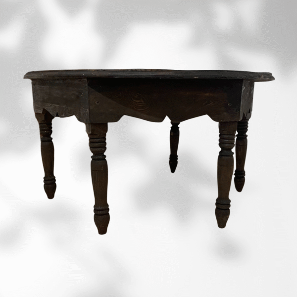 6-legged Moroccan Carved Coffee Table Round/ Dark Brown / Amazigh style. 3 coffee table round 6-legged Moroccan Carved Coffee Table Round/ Dark Brown / Amazigh style.