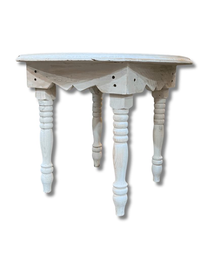 White Round Moroccan Carved Coffee Table/ Mida Table With Legs/ Amazigh Style. 8 white coffee table Moroccan carved round white coffee table