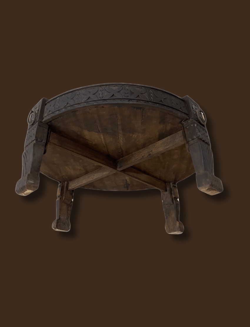 Solid Wood Round Coffee Table / Dark Brown / Amazigh Style. 6 solid wood round coffee table The best Solid Wood Round Coffee Table