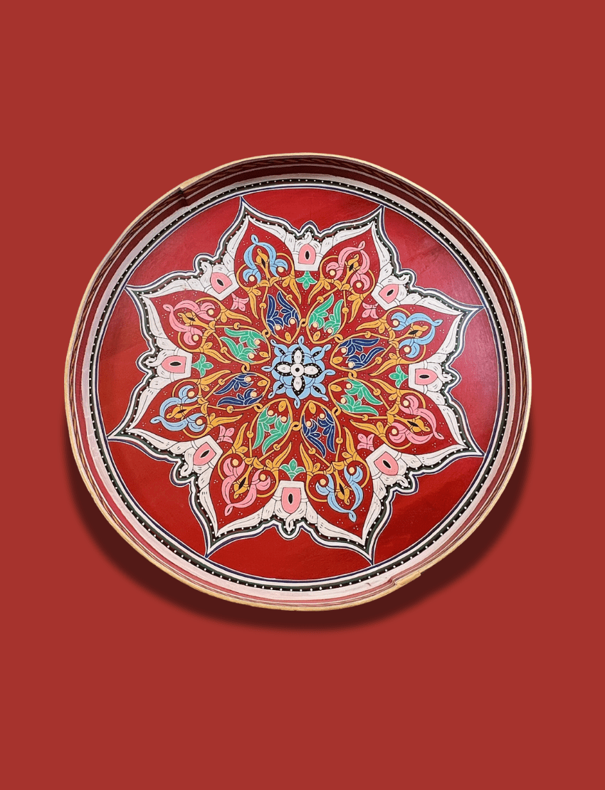 Mandala Table/ Moroccan Painted Mida Table With Rim and Legs/ Andalusian style. 7 Mandala Table mandala table