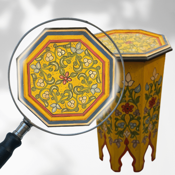 Painted Moroccan Octagon End Table/ Andalusian Style. 3 colorful end table Painted Moroccan Octagon End Table/ Andalusian Style.
