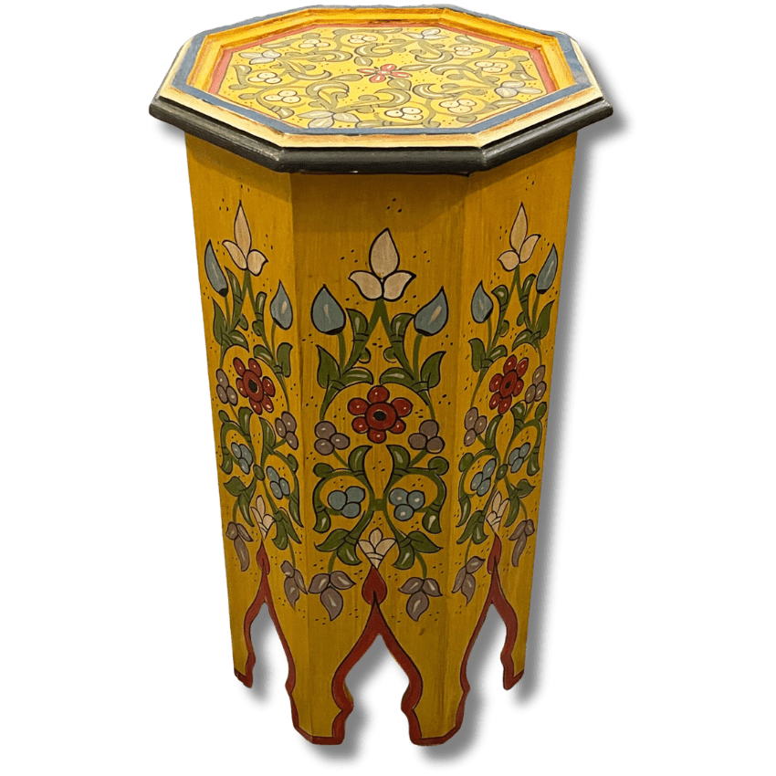 Painted Moroccan Octagon End Table/ Andalusian Style. 10 colorful end table Colorful End Table - Boutabaa Crafts