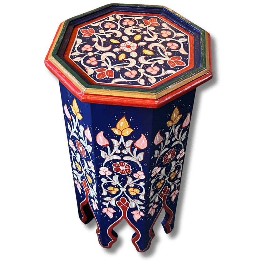 4 Flavor Variants Painted Moroccan Octagon End Table/ Andalusian Style. 25 painted octagon end table Moroccan Colored End Tables